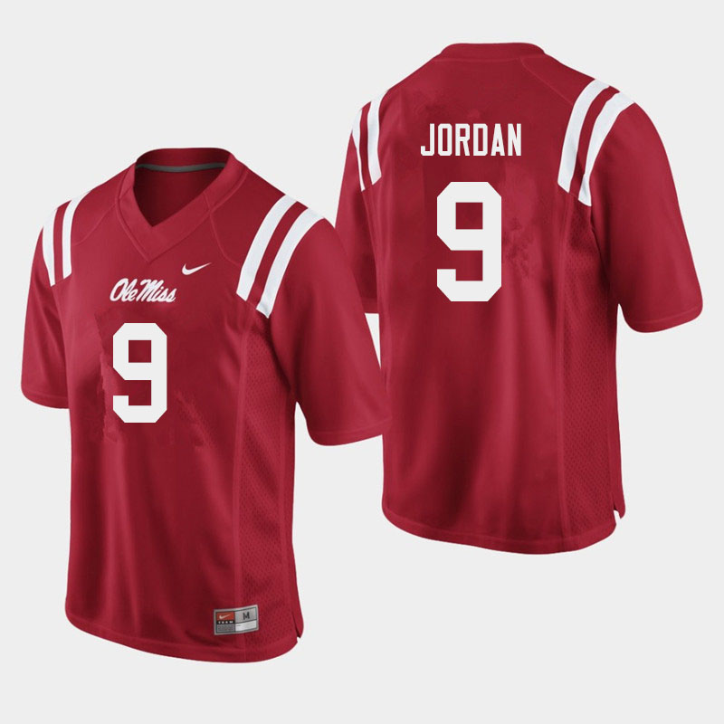 Ole Miss Rebels #9 Jalen Jordan College Football Jerseys Sale-Red